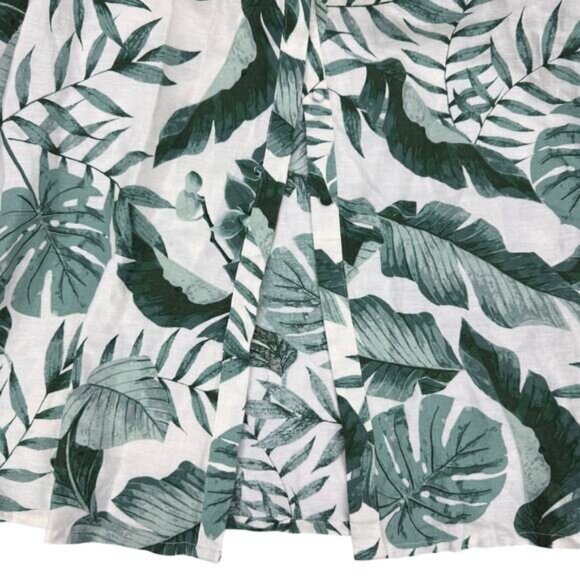 JOHANNA ORTIZ X H&M Linen Midi Dress Tropical Green Leaf Print Size XS - Picture 8 of 10